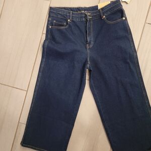 Michael Kors Croppef Wide LegClassic Blue Women's Jeans